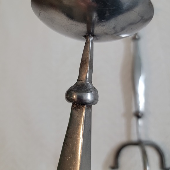 Set of‎ 3 Brutalist Handmade Metal Candlesticks MCM Midcentury Modern Rustic - Picture 11 of 13